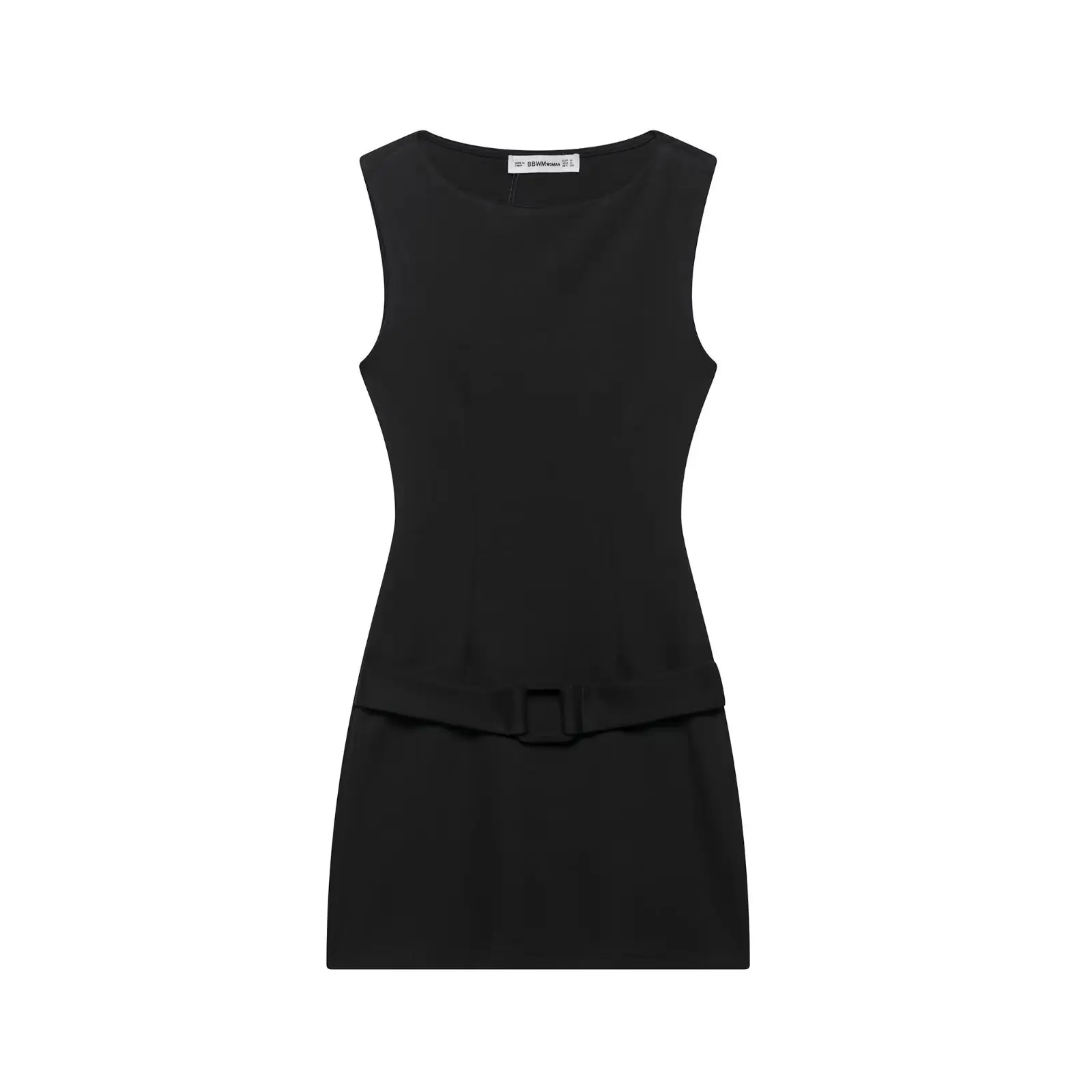 Women Sleeveless Belted Summer Tops Black Pink - Image 3