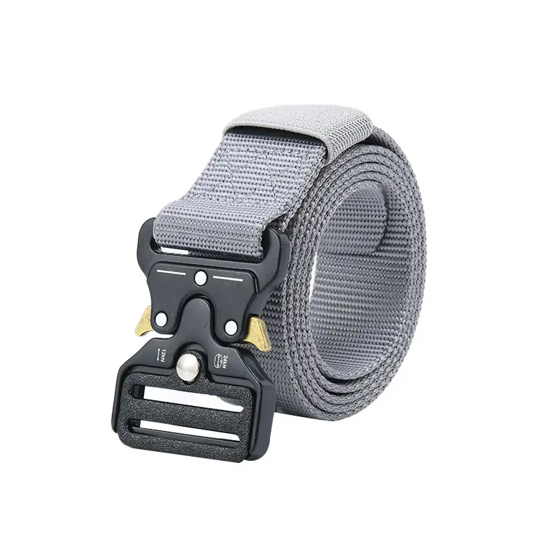 Men's Black Nylon Belt with Silver Buckle - Image 25