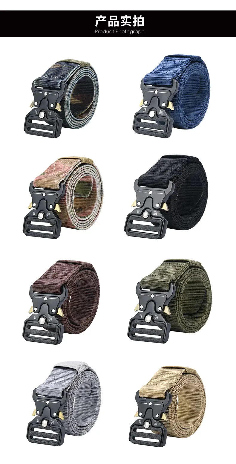 Men's Black Nylon Belt with Silver Buckle — feature 16