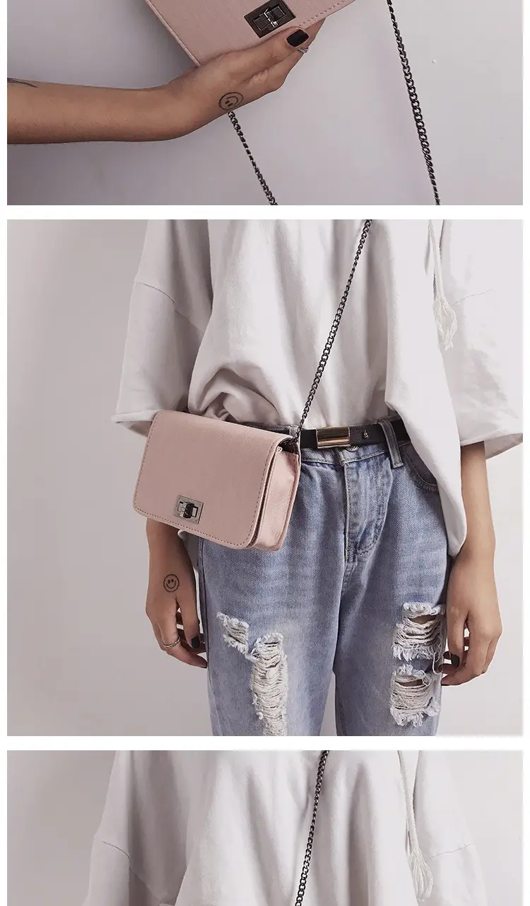 Women Korean Style Crossbody Bag Chain Small Square 2024 — feature 5