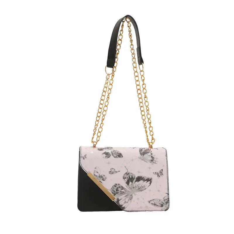 Small Floral Crossbody Bag with Gold Chain - Image 9