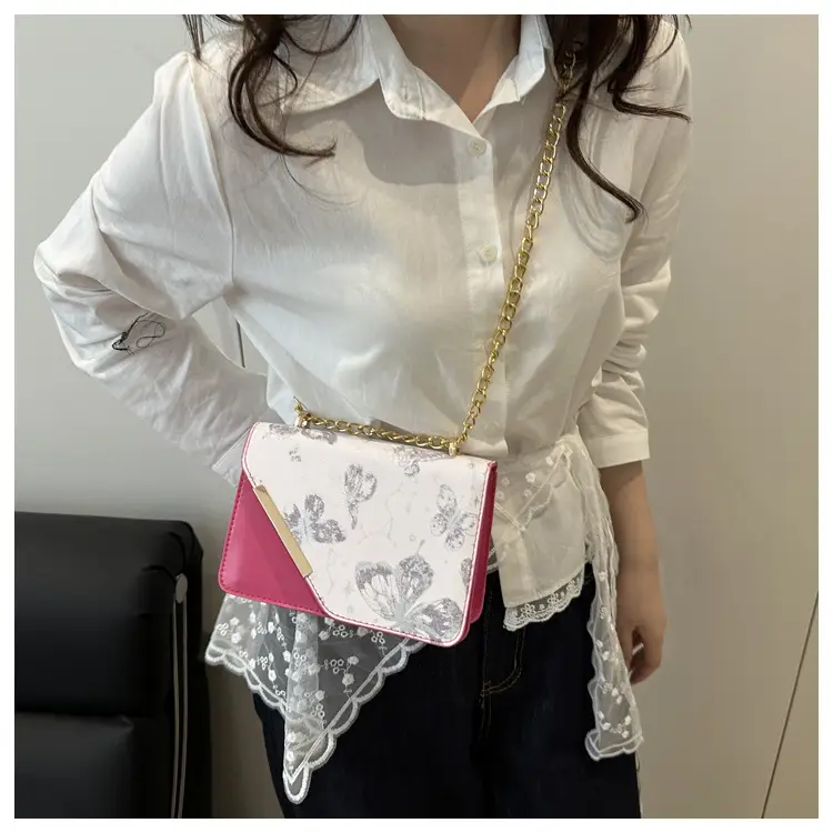 Small Floral Crossbody Bag with Gold Chain — feature 10