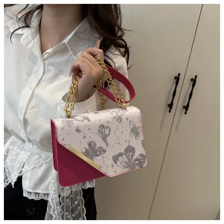 Small Floral Crossbody Bag with Gold Chain — feature 11