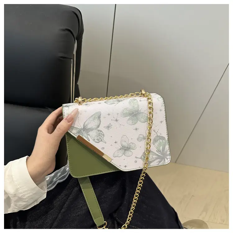 Small Floral Crossbody Bag with Gold Chain — feature 13
