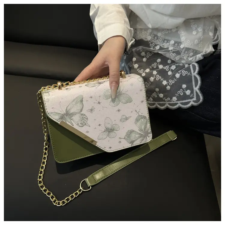 Small Floral Crossbody Bag with Gold Chain — feature 14