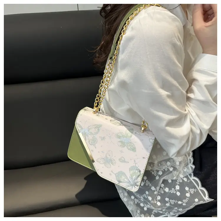 Small Floral Crossbody Bag with Gold Chain — feature 15