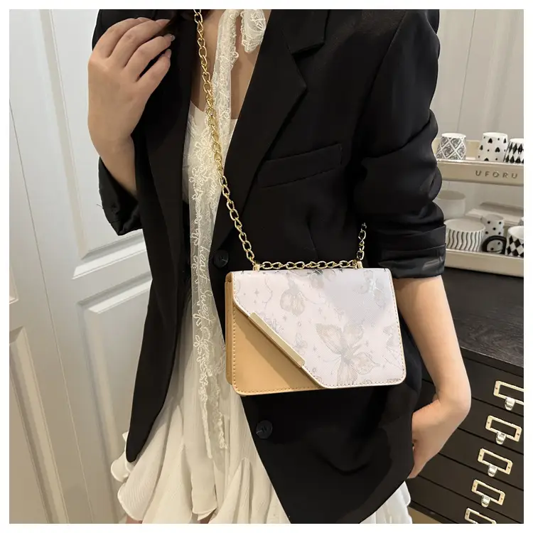 Small Floral Crossbody Bag with Gold Chain — feature 16