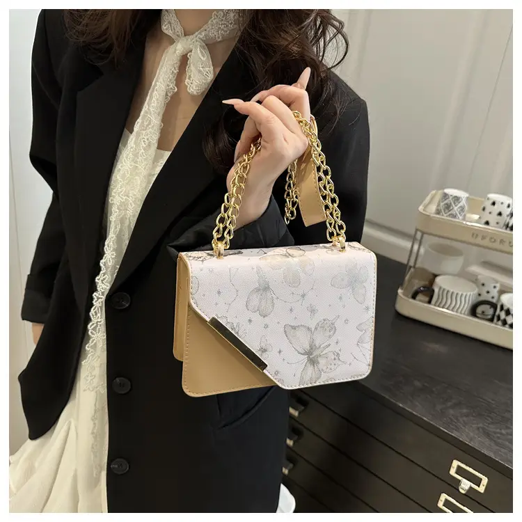 Small Floral Crossbody Bag with Gold Chain — feature 17