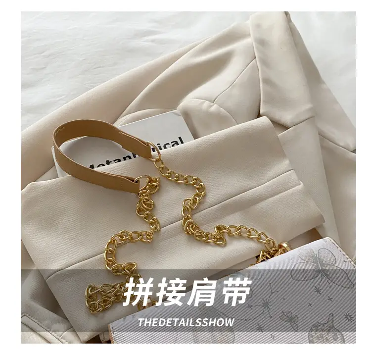 Small Floral Crossbody Bag with Gold Chain — feature 3