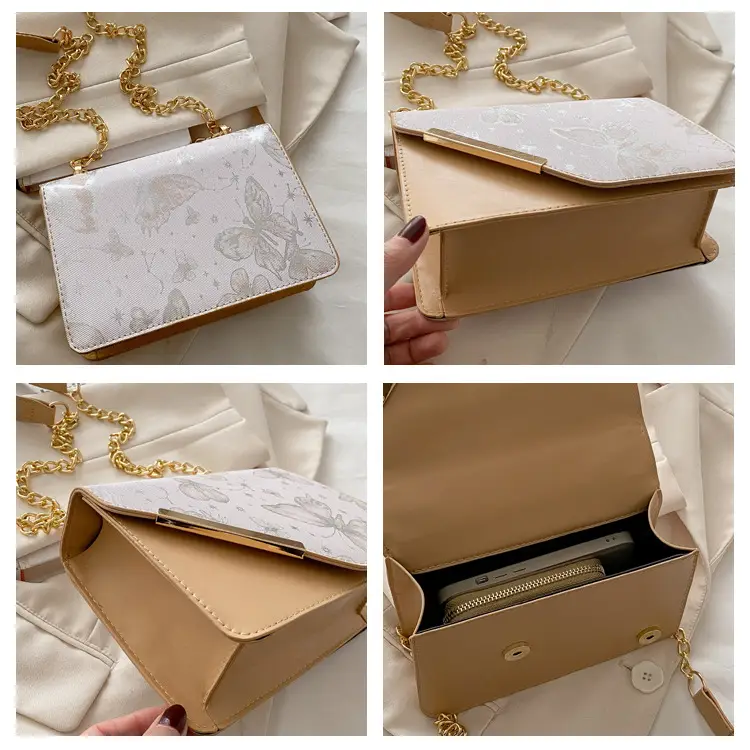 Small Floral Crossbody Bag with Gold Chain — feature 6