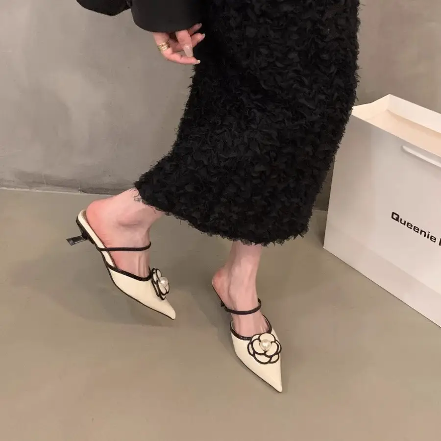 2026 New Summer Style Chanel-Inspired Half-Slipper Shoes, French-Style Retro Closed-Toe Half-Mules for Women - Image 5