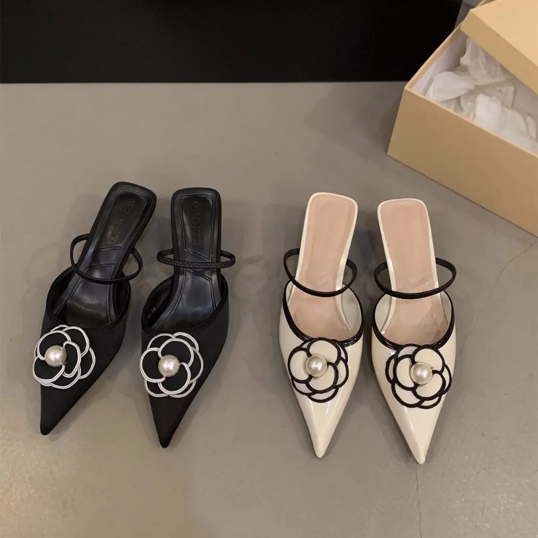 2026 New Summer Style Chanel-Inspired Half-Slipper Shoes, French-Style Retro Closed-Toe Half-Mules for Women - Image 6