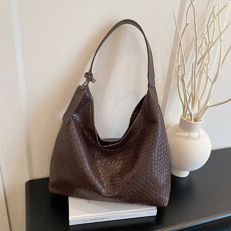 Women's Beige Leather Shoulder Bag Large Capacity 2025 - Image 8