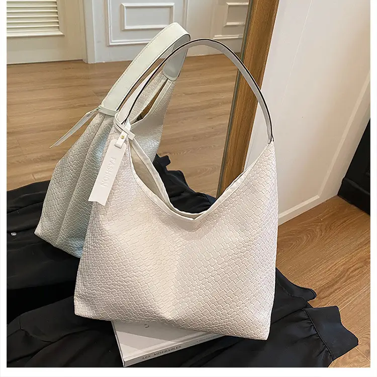 Women's Beige Leather Shoulder Bag Large Capacity 2025 - Image 2