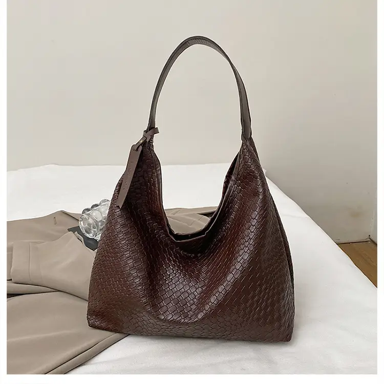 Women's Beige Leather Shoulder Bag Large Capacity 2025 - Image 5