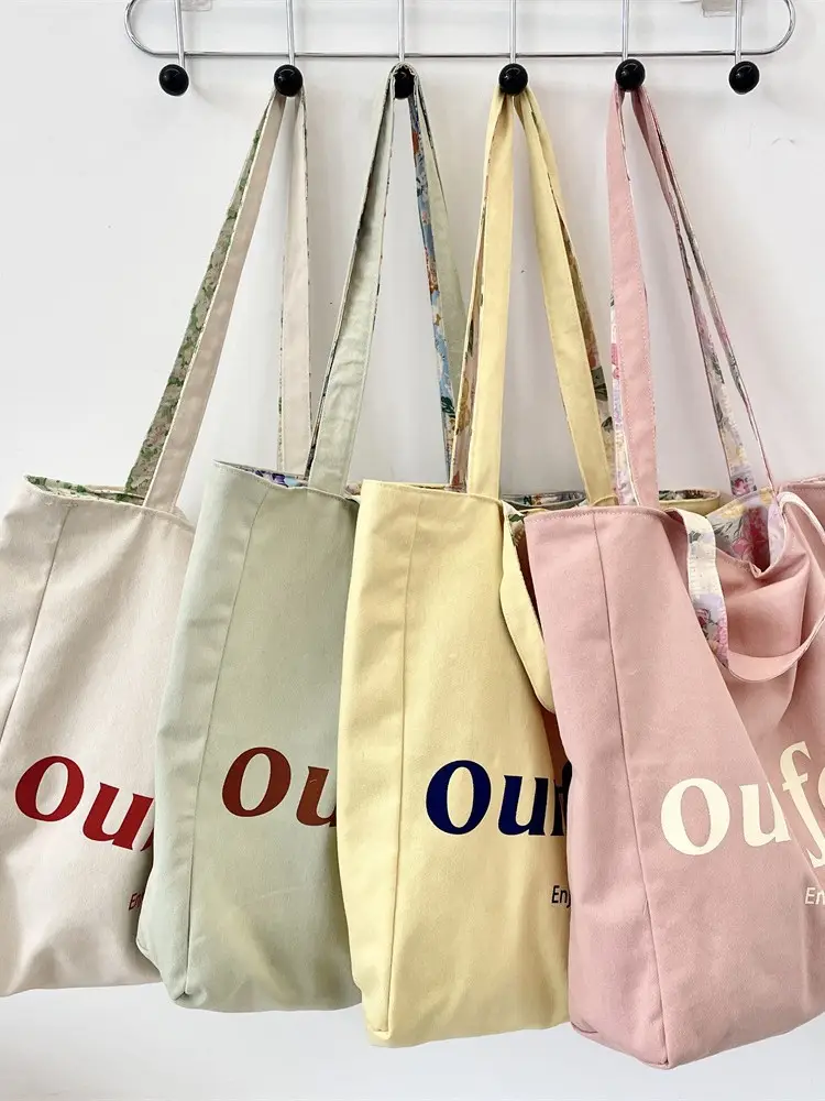 Printed Floral Canvas Bags Large Capacity Commuter Bag - Image 6