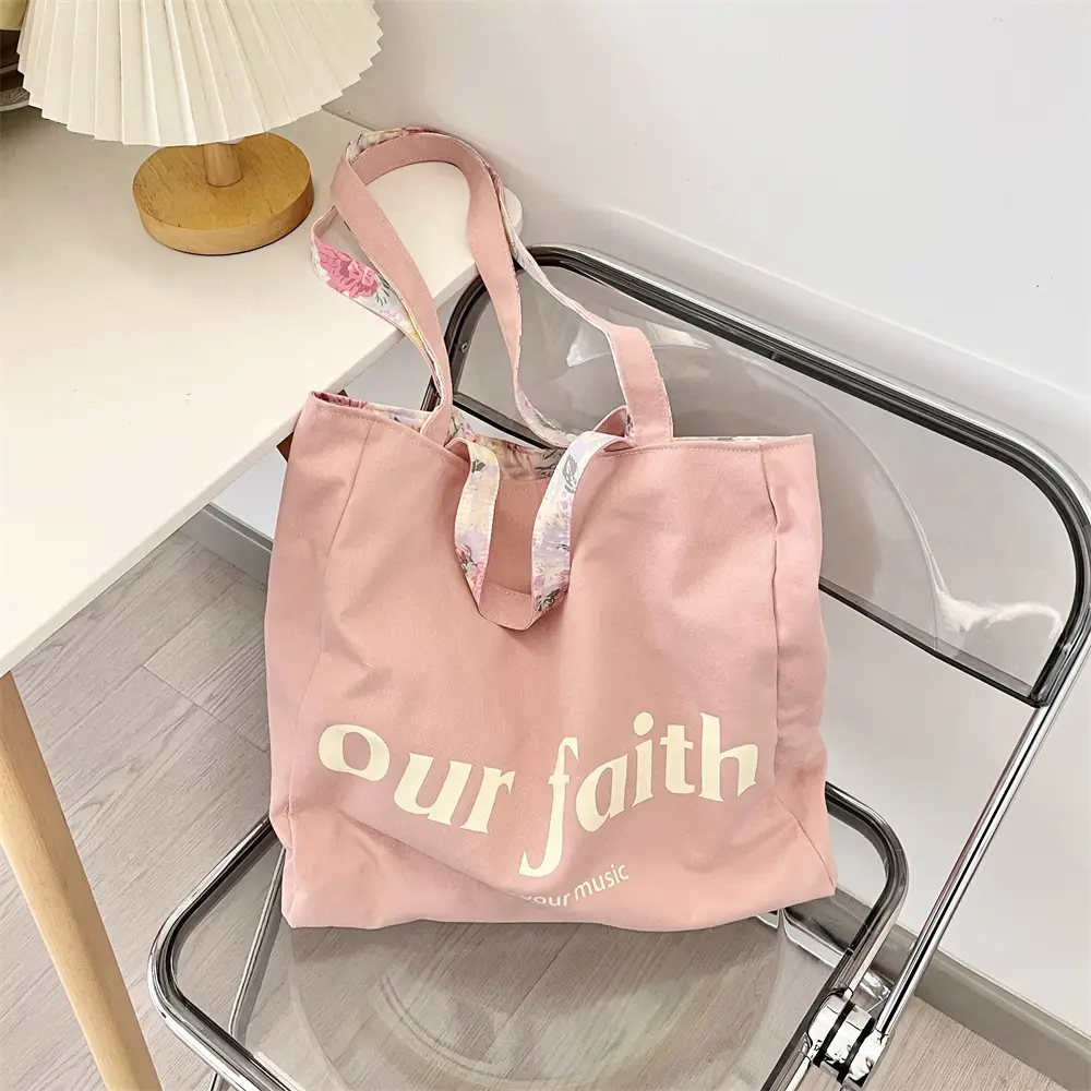 Printed Floral Canvas Bags Large Capacity Commuter Bag - Image 2