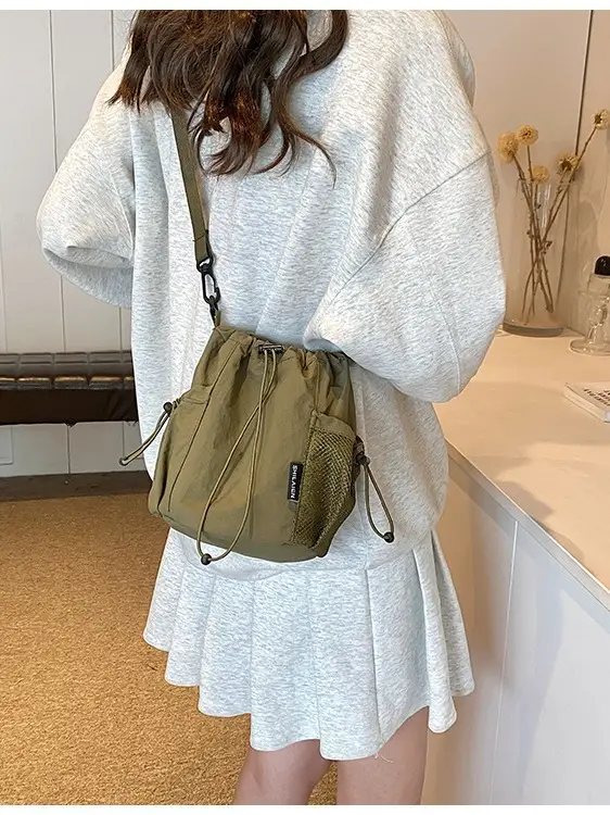 Black Nylon Crossbody Bag for Women Large Capacity - Image 8