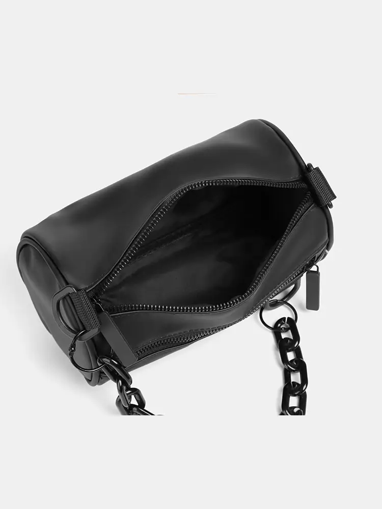 2025 Men Black Satchel Messenger Bag with Chain Strap - Image 7