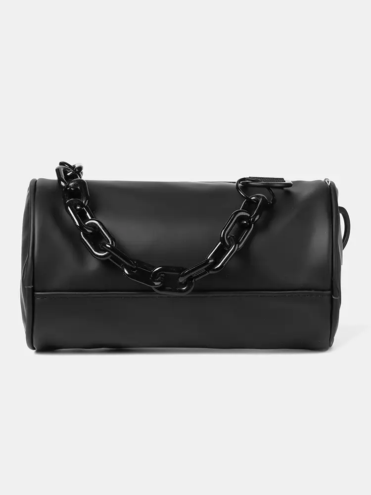 2025 Men Black Satchel Messenger Bag with Chain Strap - Image 8