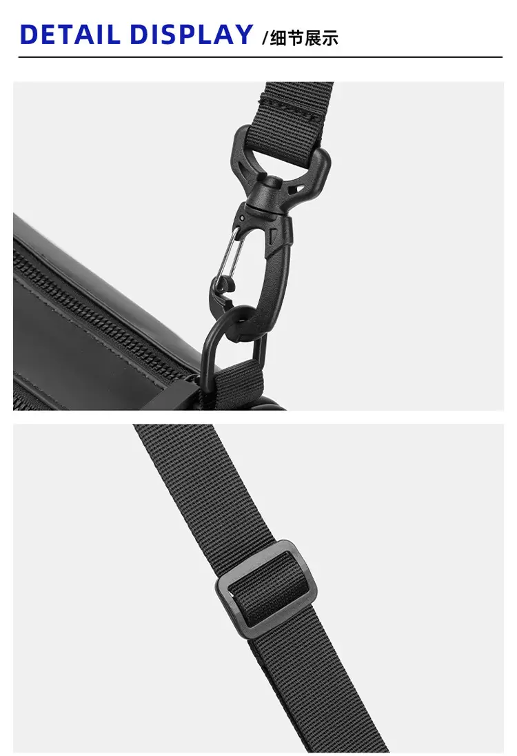 2025 Men Black Satchel Messenger Bag with Chain Strap — feature 14