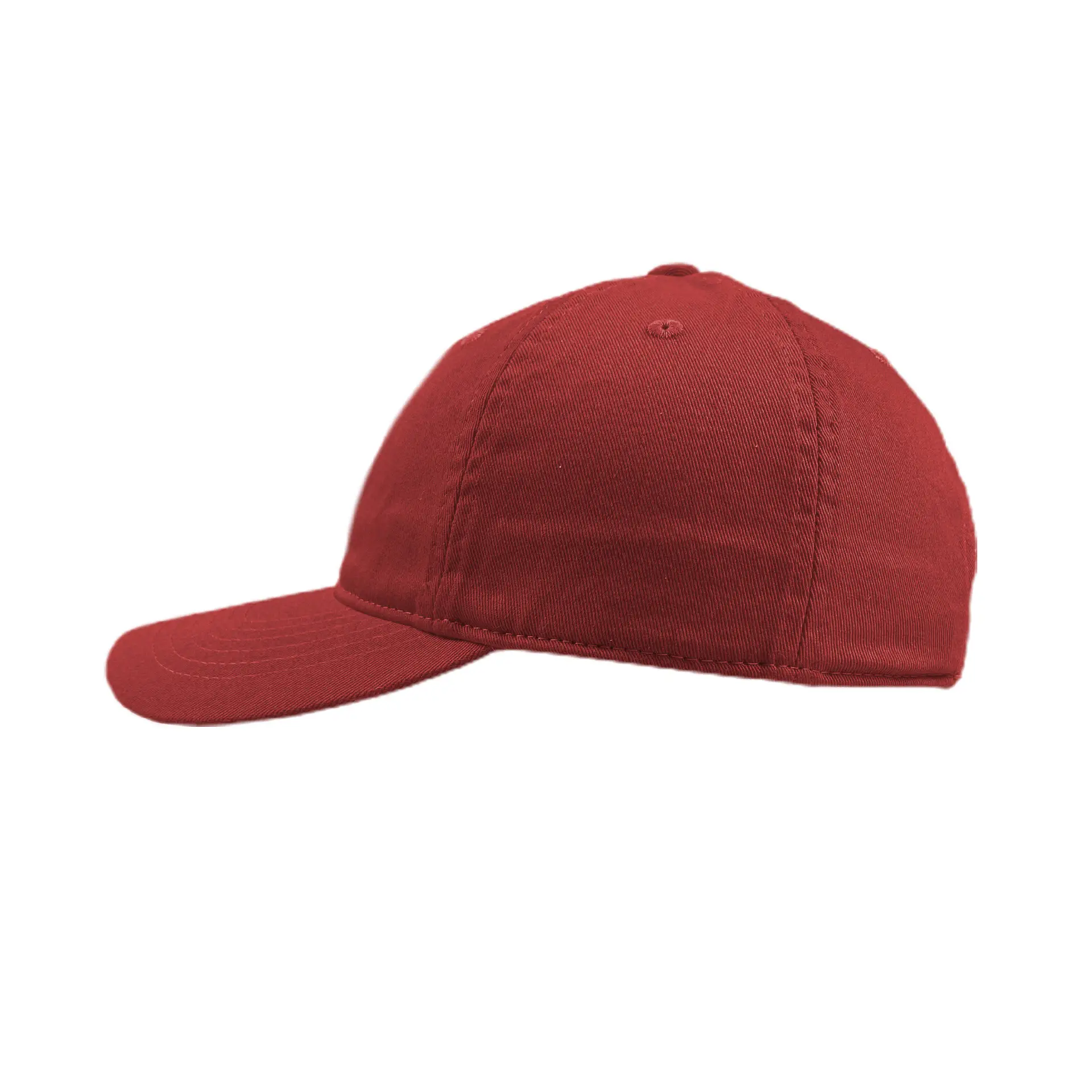 Washed Red Peaked Cap with Brand Logo - Image 4