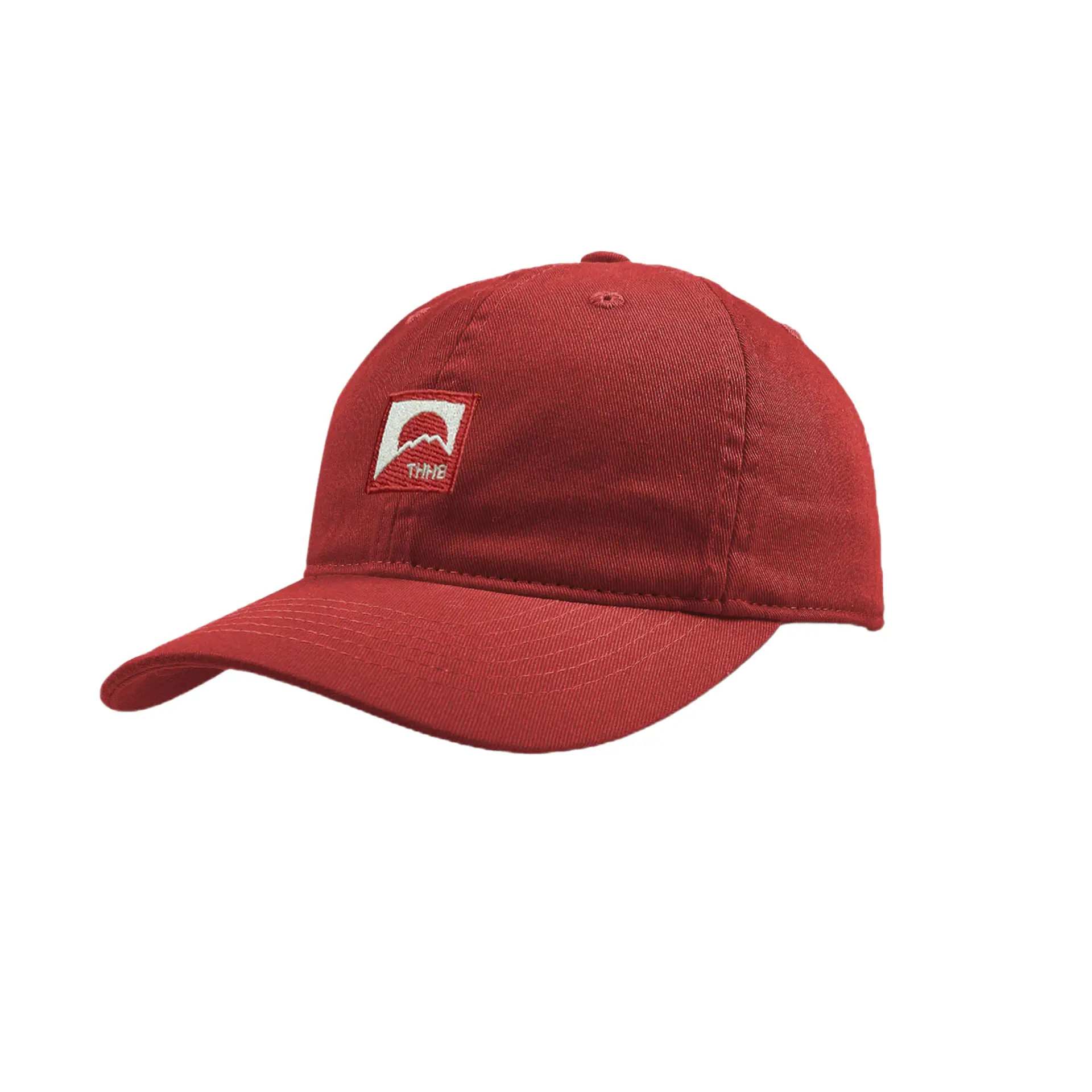 Washed Red Peaked Cap with Brand Logo - Image 6