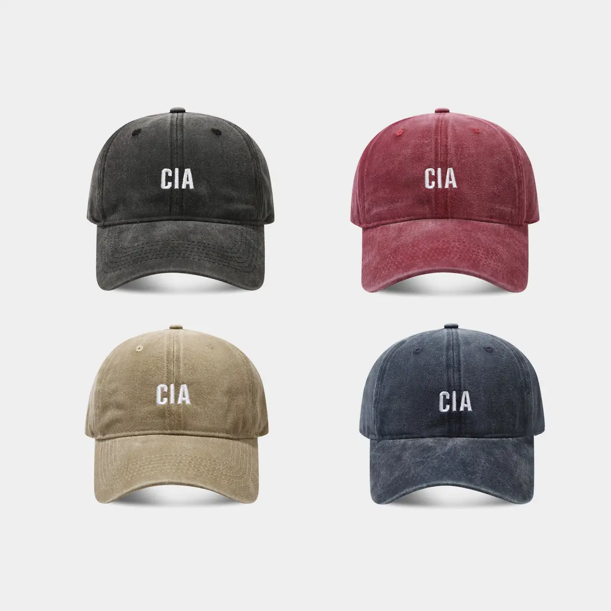 Women Washed Casual Sun Hat with Cia Letter Embroidery - Image 6