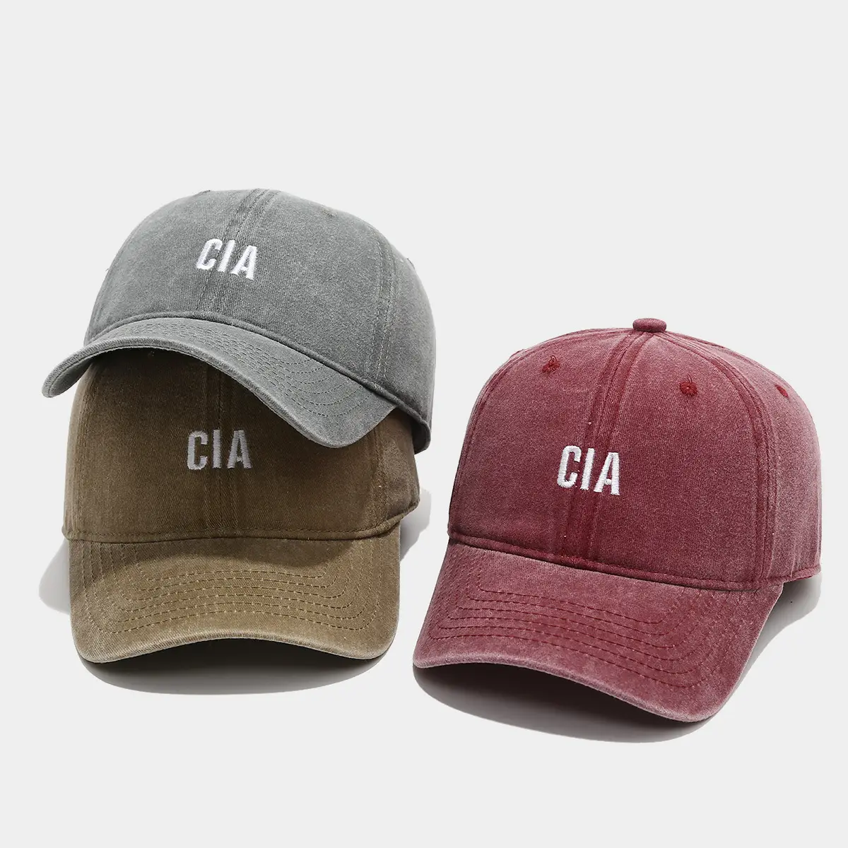 Women Washed Casual Sun Hat with Cia Letter Embroidery - Image 7