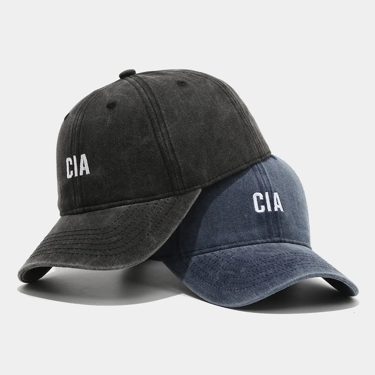 Women Washed Casual Sun Hat with Cia Letter Embroidery - Image 8