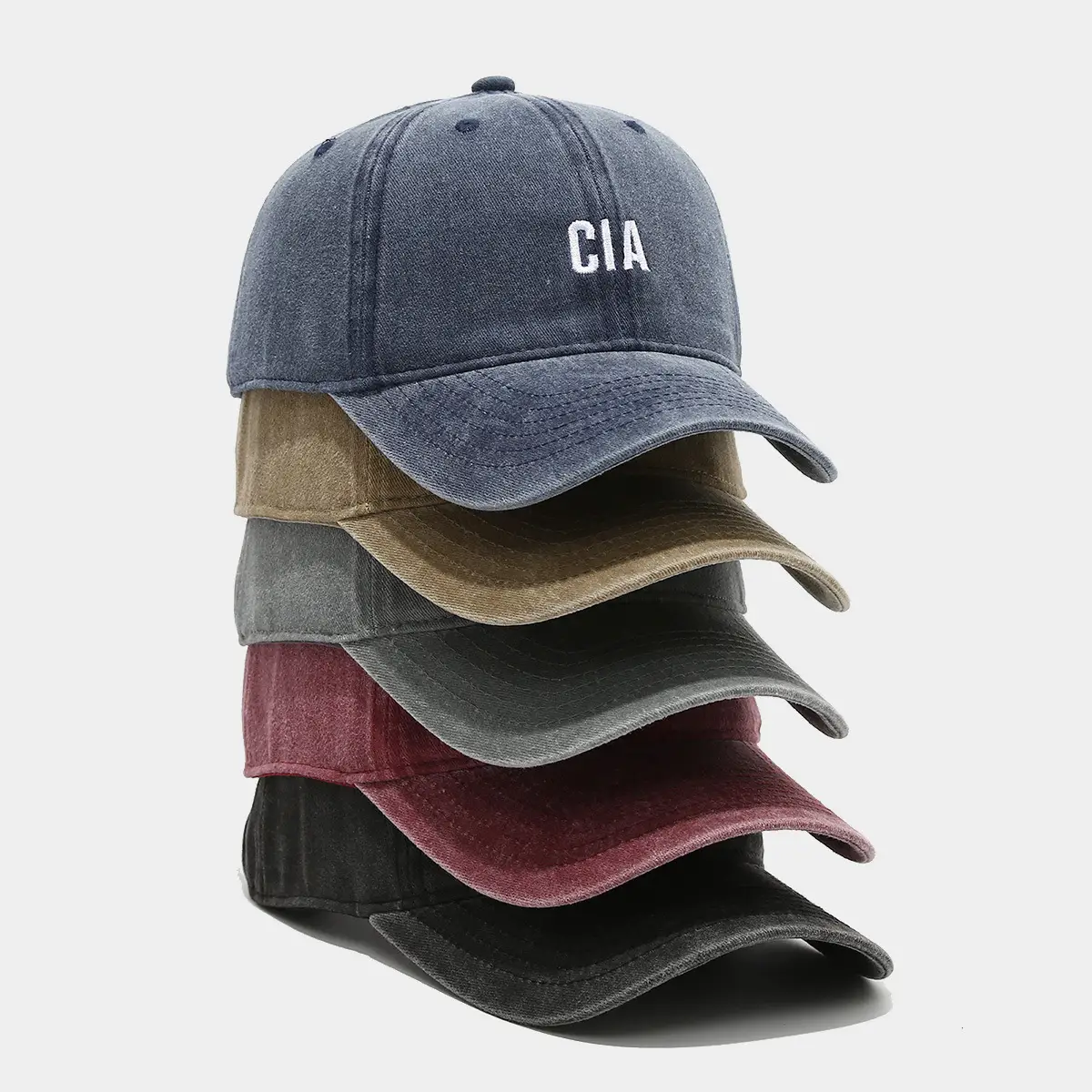 Women Washed Casual Sun Hat with Cia Letter Embroidery — feature 2