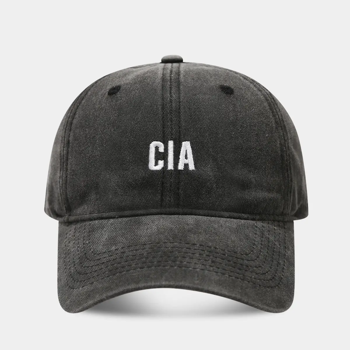 Women Washed Casual Sun Hat with Cia Letter Embroidery - Image 1