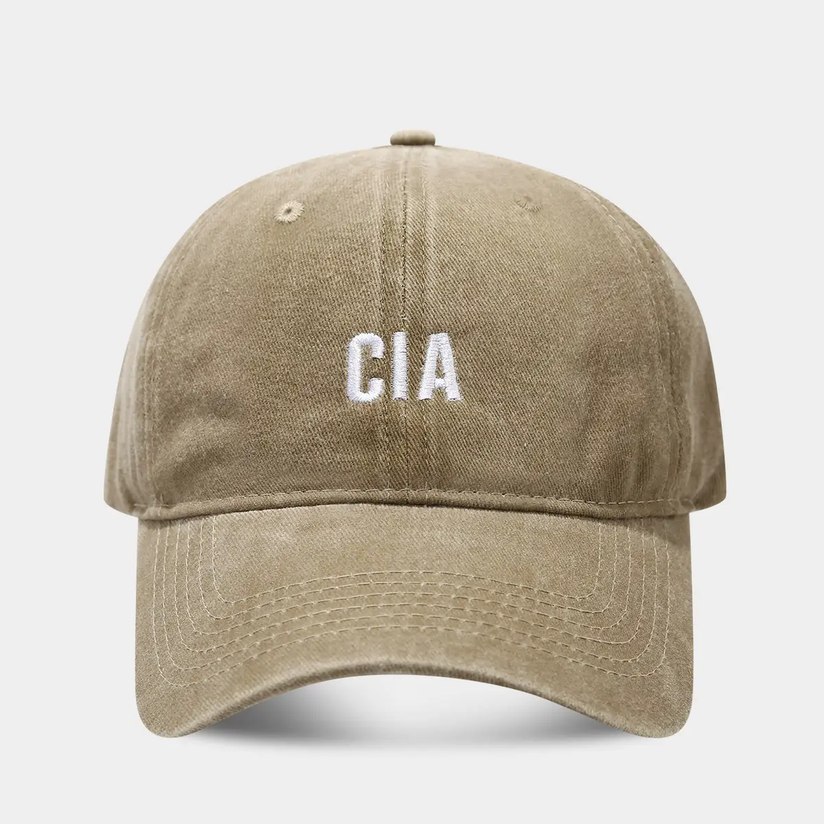 Women Washed Casual Sun Hat with Cia Letter Embroidery - Image 3