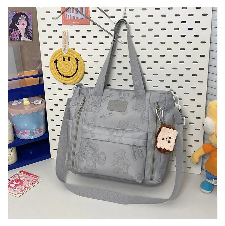 2024 New Vintage Bear Tote Bag with Long Strap