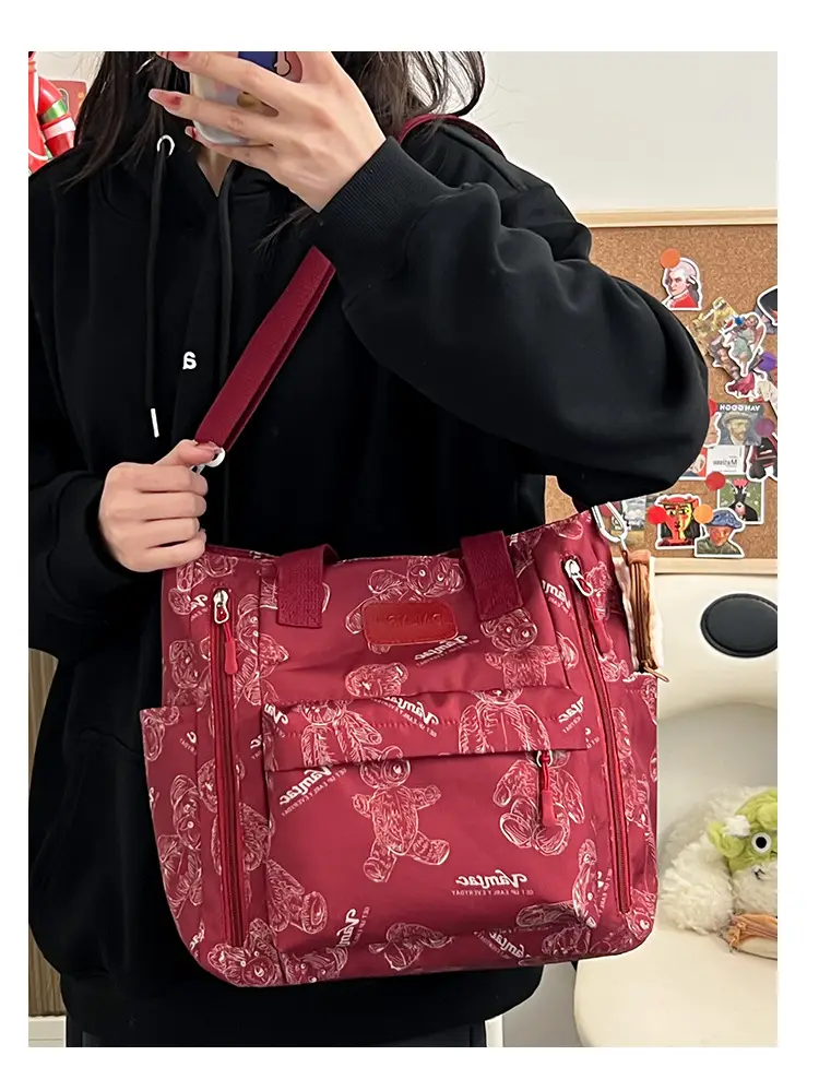 2024 New Vintage Bear Tote Bag with Long Strap — feature 15