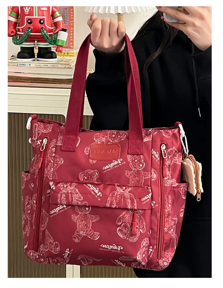 2024 New Vintage Bear Tote Bag with Long Strap — feature 16