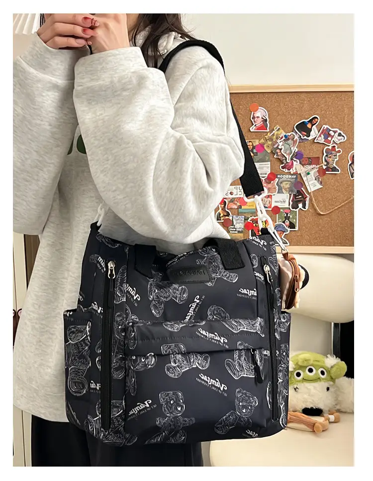 2024 New Vintage Bear Tote Bag with Long Strap — feature 20