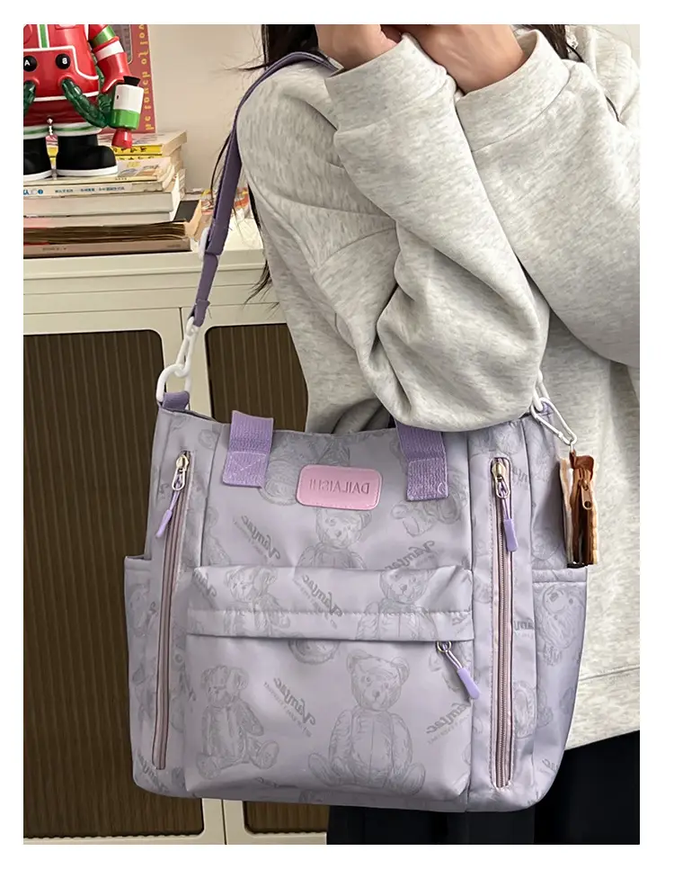 2024 New Vintage Bear Tote Bag with Long Strap — feature 21