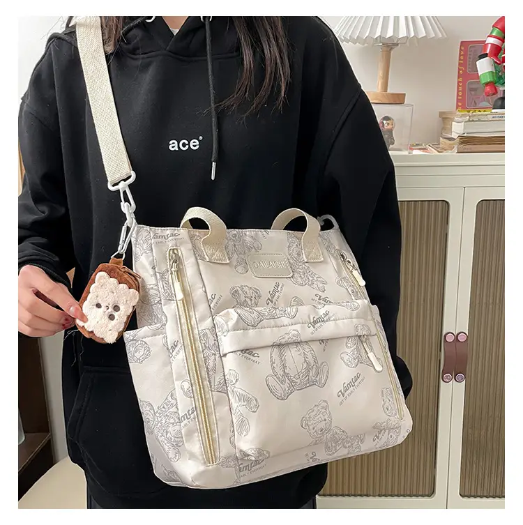 2024 New Vintage Bear Tote Bag with Long Strap — feature 25
