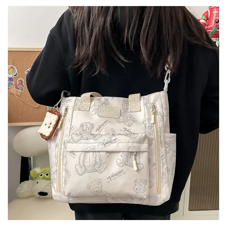 2024 New Vintage Bear Tote Bag with Long Strap — feature 26