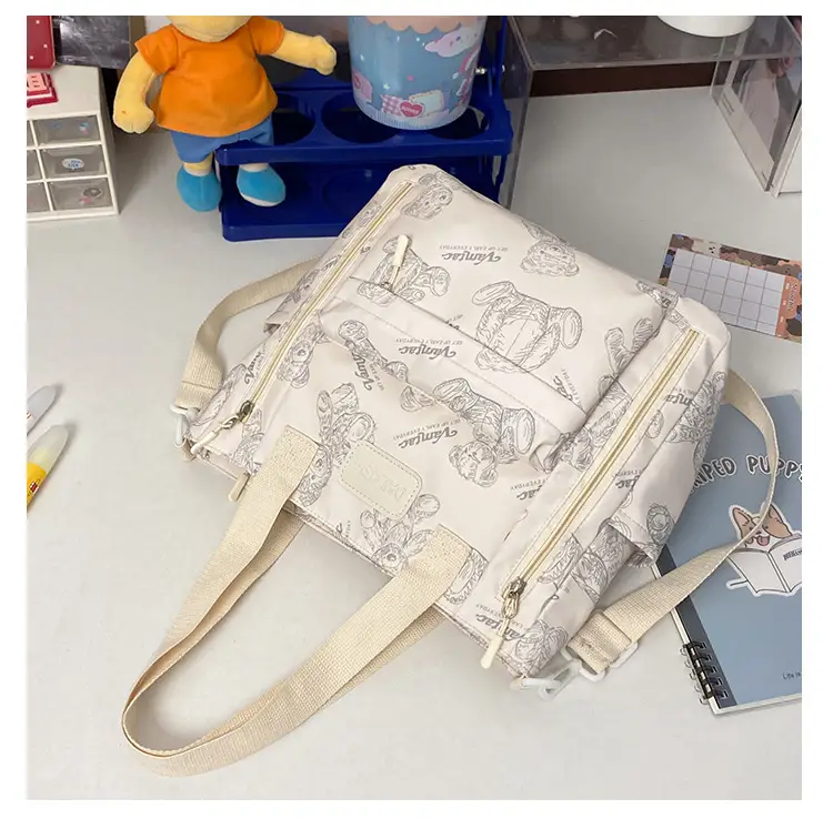 2024 New Vintage Bear Tote Bag with Long Strap