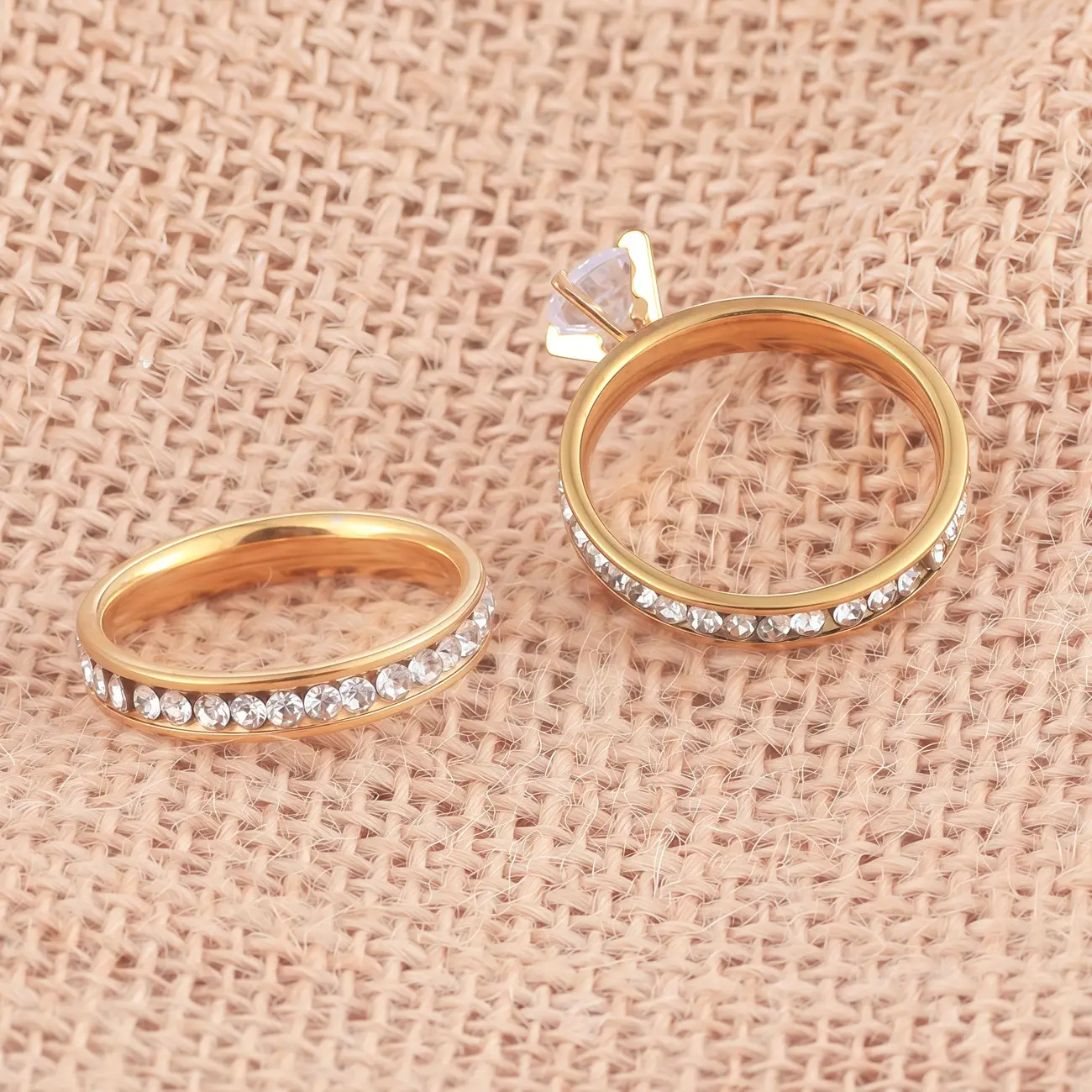 Stainless Steel Diamond Ring Gold Plated 6cm Diameter — feature 3