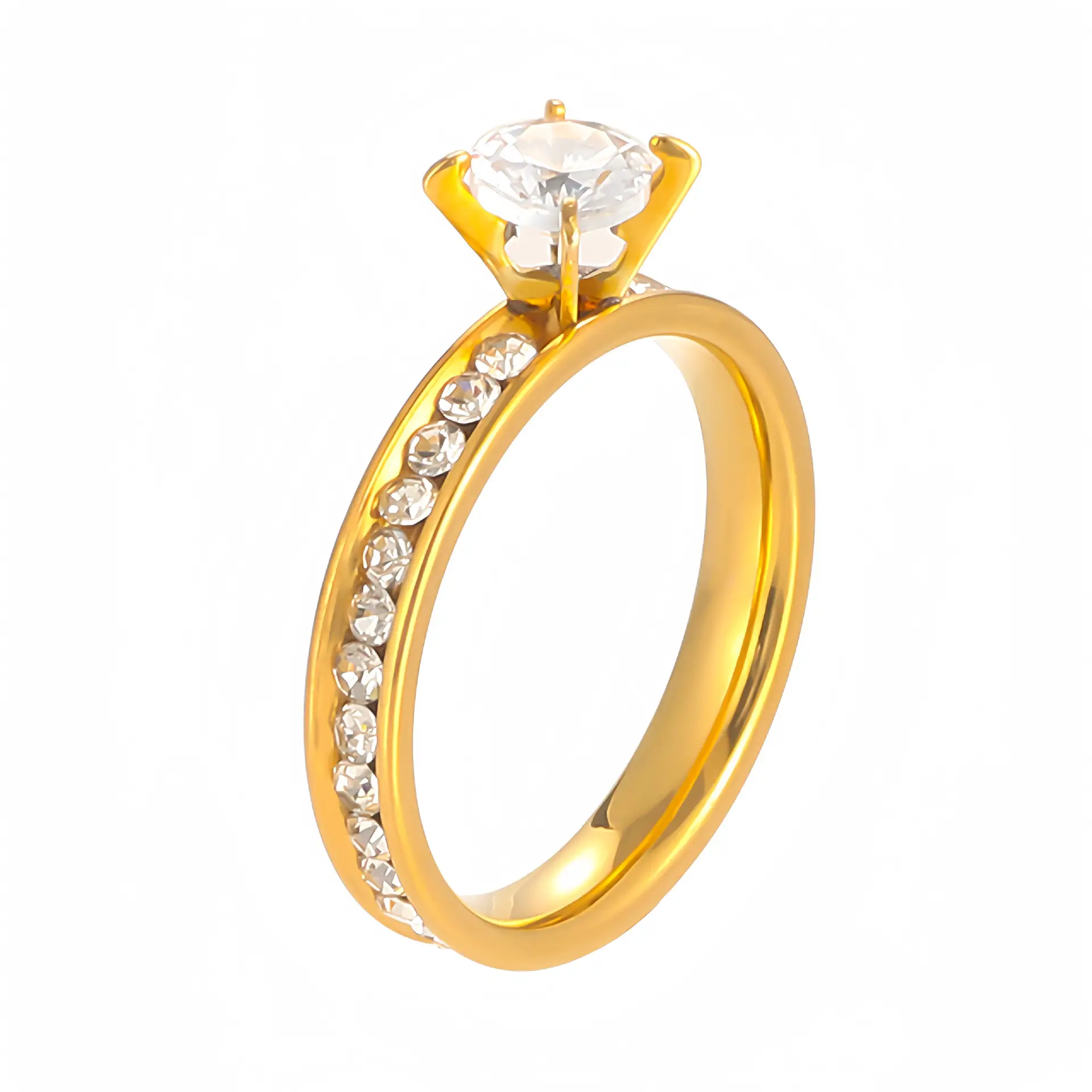 Stainless Steel Diamond Ring Gold Plated 6cm Diameter — feature 7
