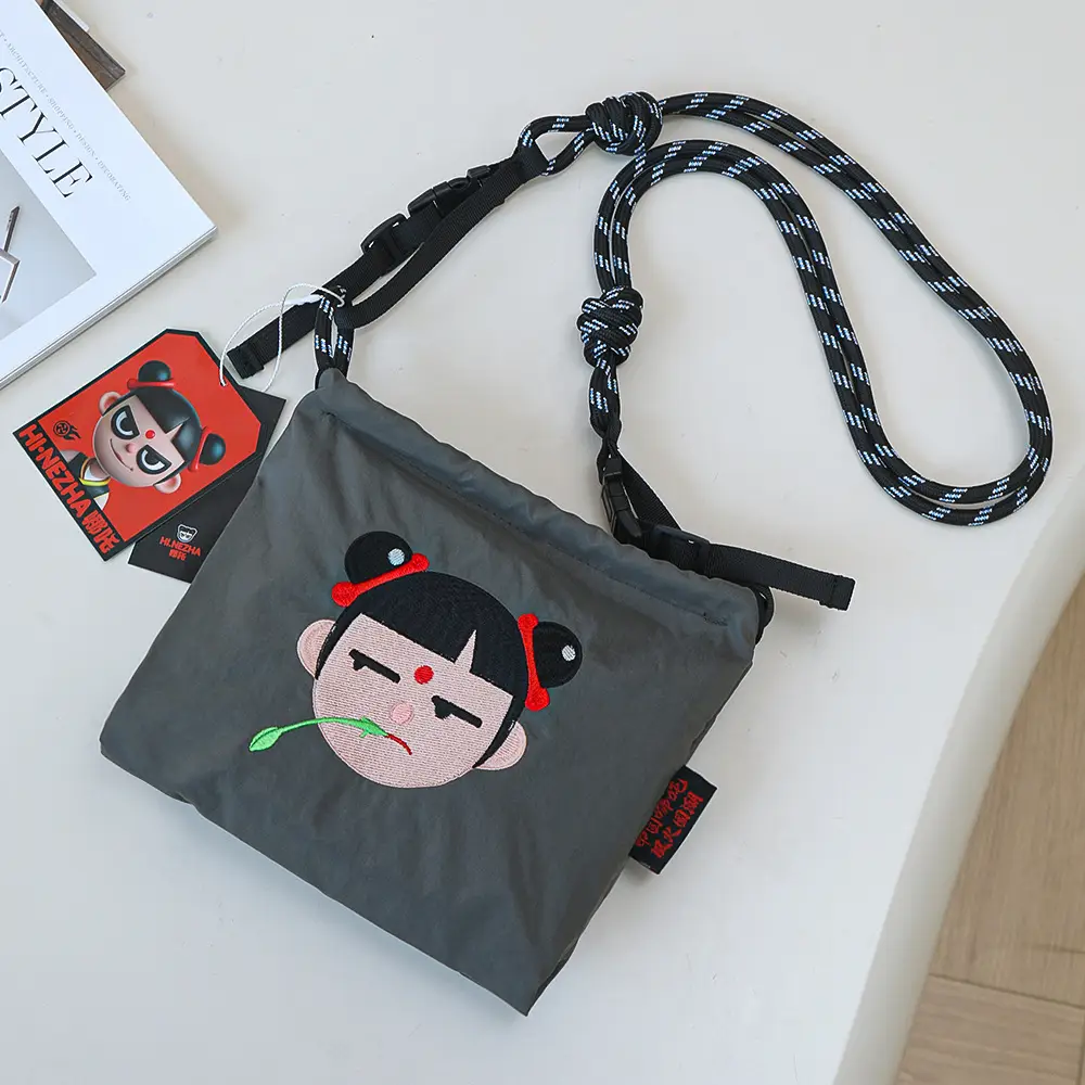 Hinezhna Cartoon Embroidered Nylon Shopping Bag Set - Image 9