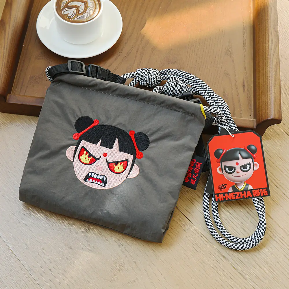 Hinezhna Cartoon Embroidered Nylon Shopping Bag Set - Image 10