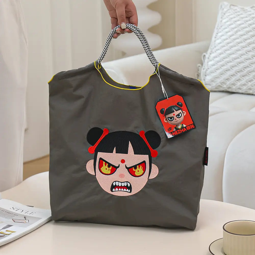 Hinezhna Cartoon Embroidered Nylon Shopping Bag Set - Image 4