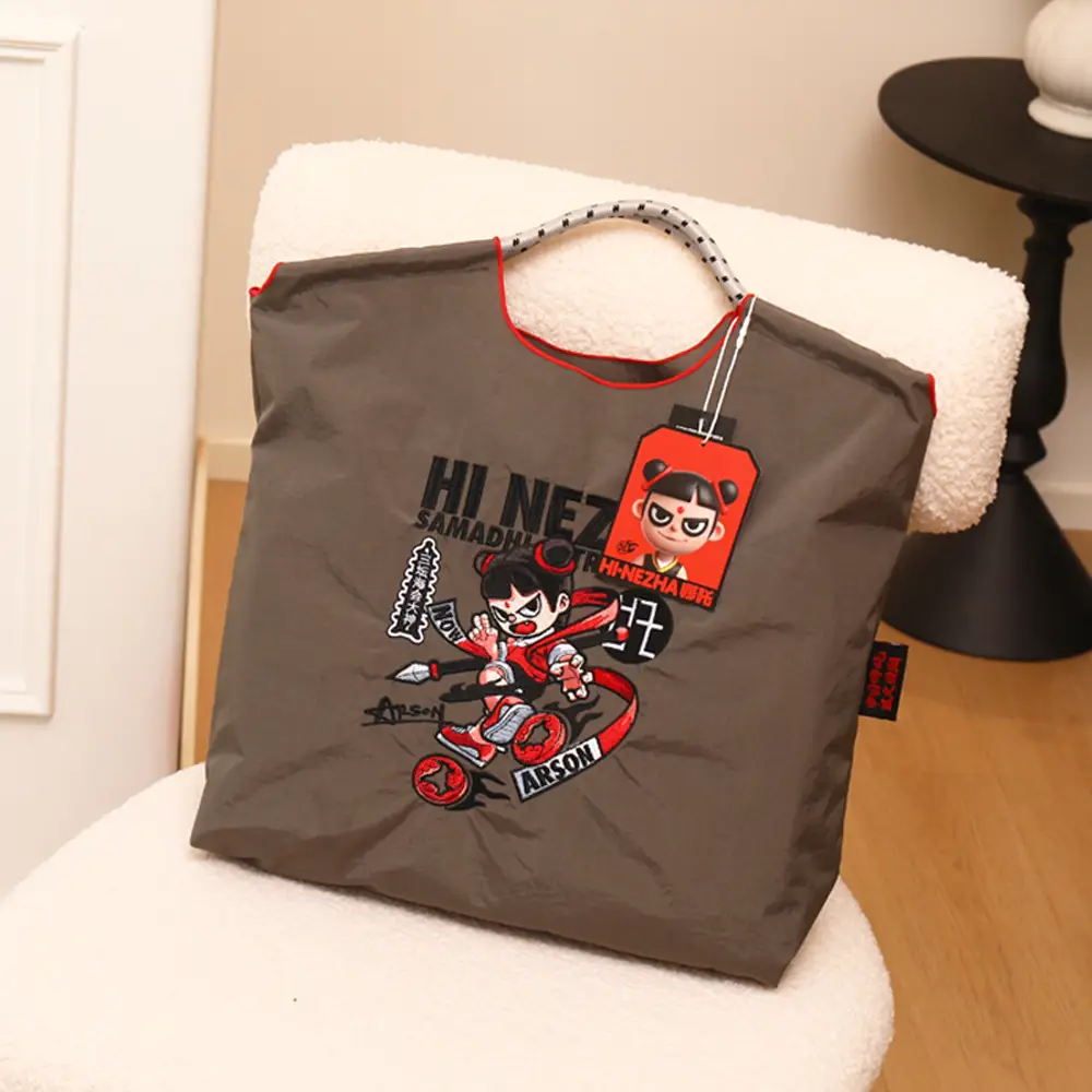 Hinezhna Cartoon Embroidered Nylon Shopping Bag Set - Image 7