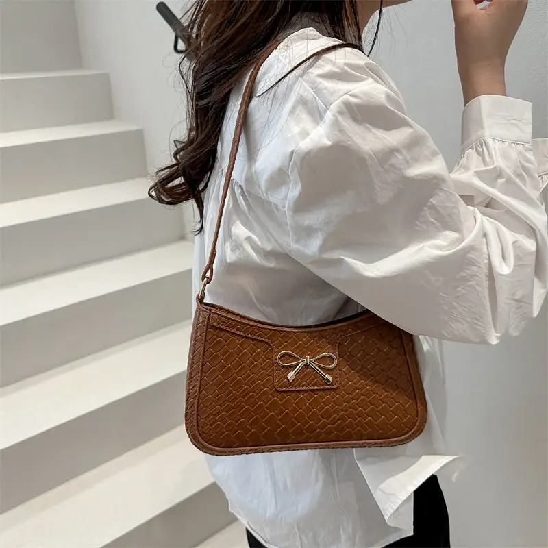 Women's Brown Bowknot Single Shoulder Bag 2025 - Image 7