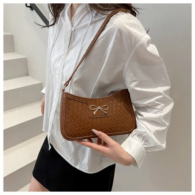 Women's Brown Bowknot Single Shoulder Bag 2025 — feature 19