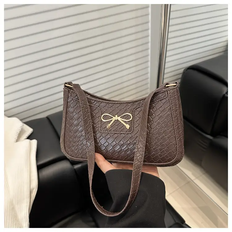 Women's Brown Bowknot Single Shoulder Bag 2025 - Image 4